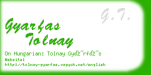 gyarfas tolnay business card